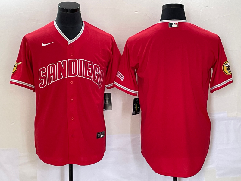 Men's San Diego Padres Red Blank Jersey